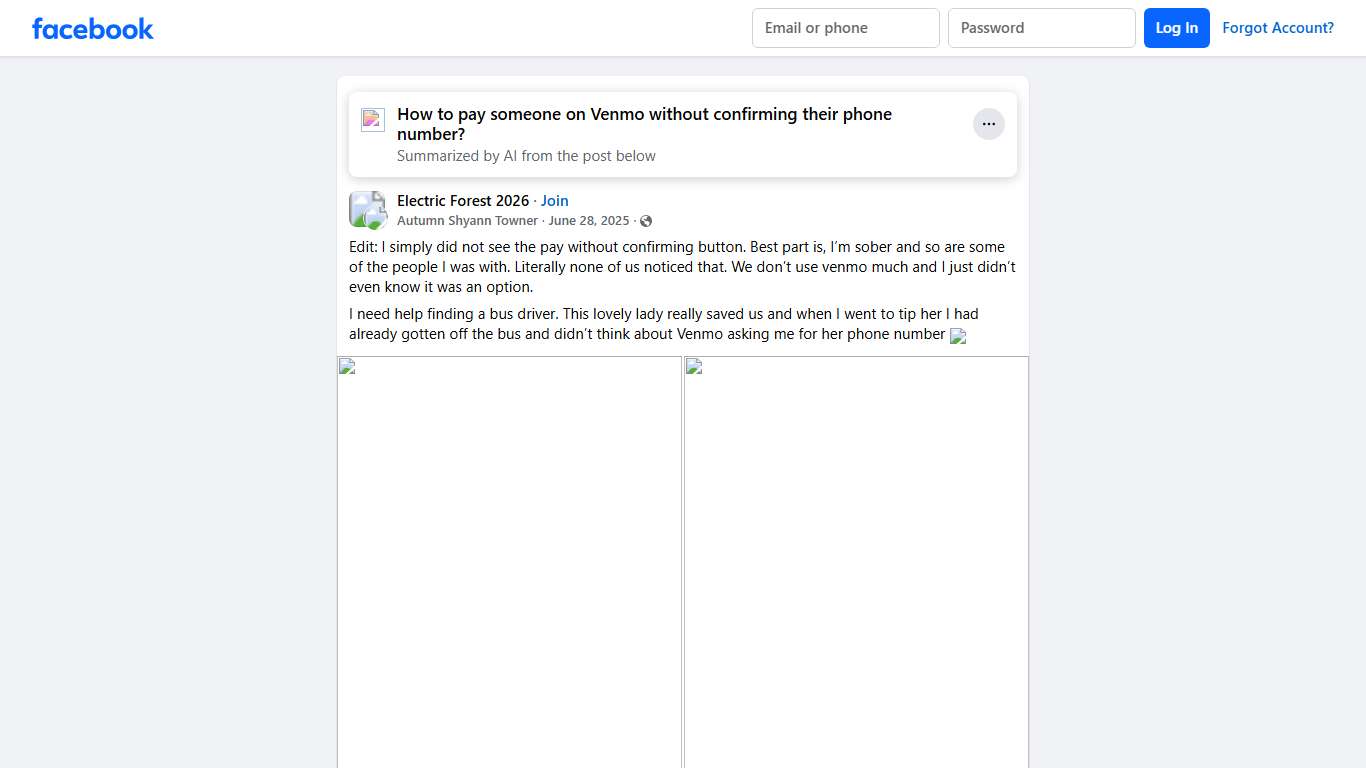 Electric Forest 2026 | Edit: I simply did not see the pay without confirming button | Facebook